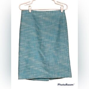 TALBOTS teal and White size 4 pencil skirt  vintage